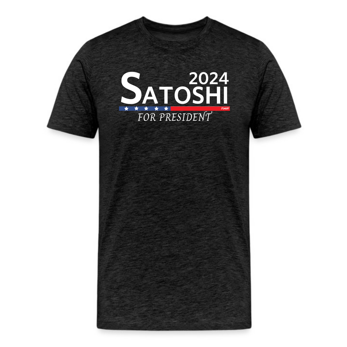 Satoshi For President 2024 (White Lettering) Bitcoin T-Shirt - fomo21
