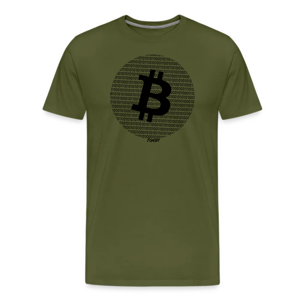 Binary Bitcoin Round Design T-Shirt - fomo21