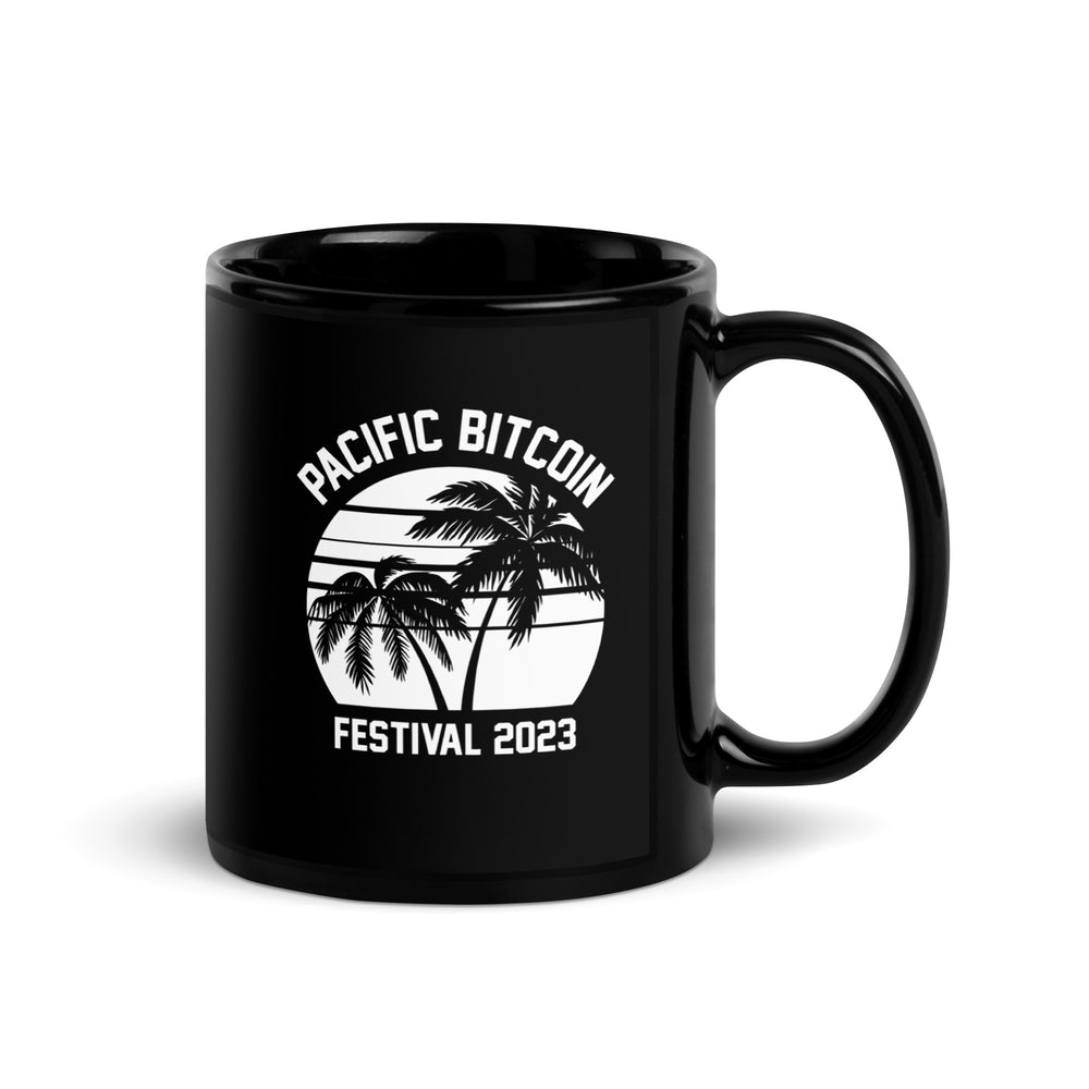 Pacific Bitcoin Festival 2023 Black Coffee Mug - fomo21