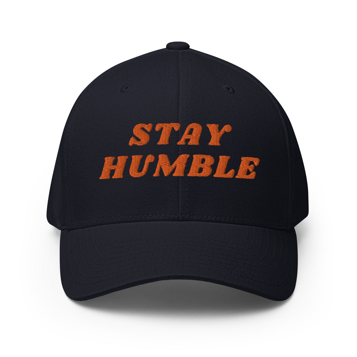 Stay Humble (Orange Embroidery) Bitcoin Flexfit Hat - fomo21