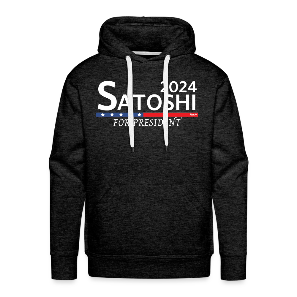 Satoshi For President 2024 Bitcoin Hoodie Sweatshirt - charcoal grey