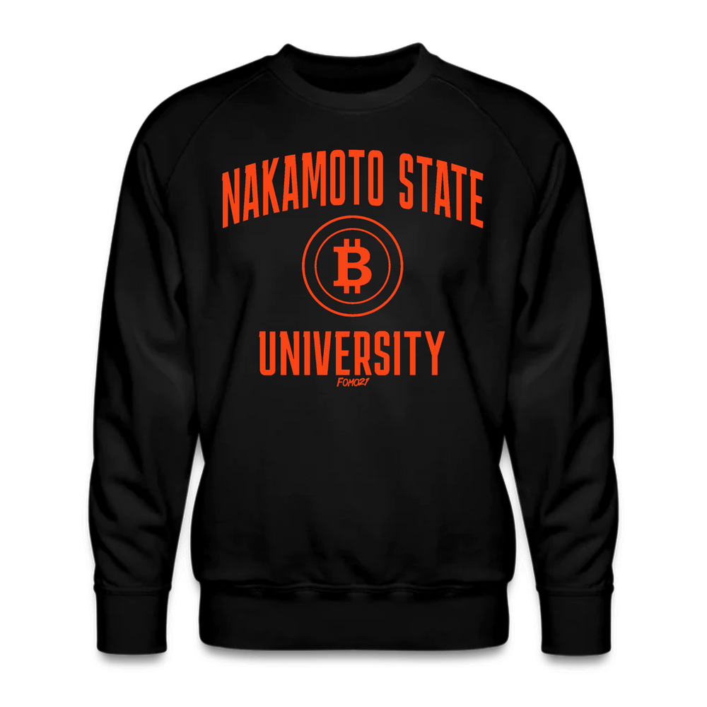 Nakamoto State University (Orange) Bitcoin Crewneck Sweatshirt - fomo21