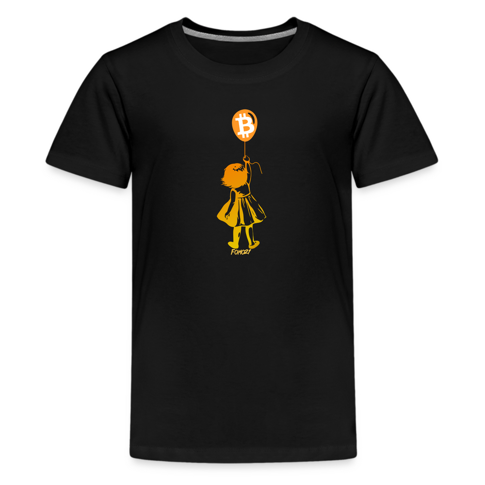 Bitcoin Balloon Girl Youth T-Shirt - fomo21