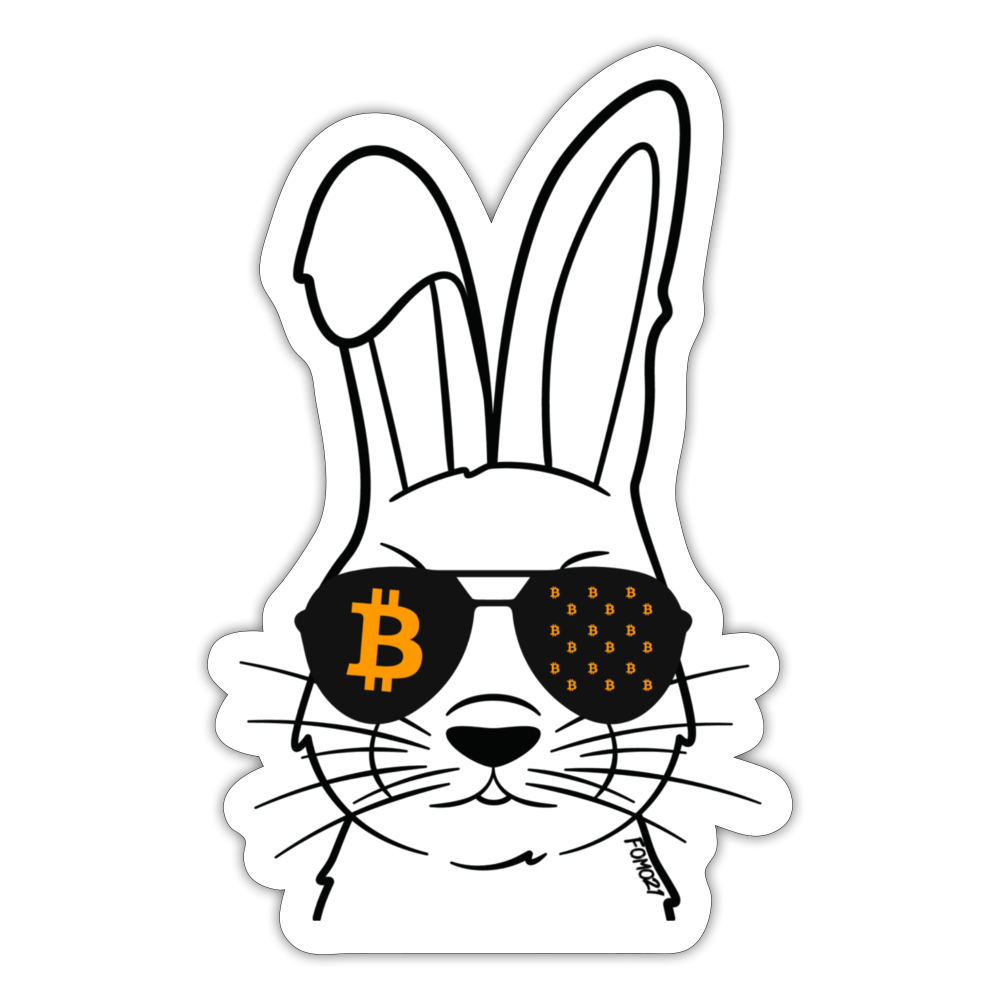 Silly Rabbit Bitcoin Sticker - white matte