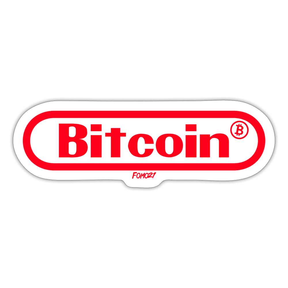 Bitcoin Gamer Red Graphic Sticker - white matte