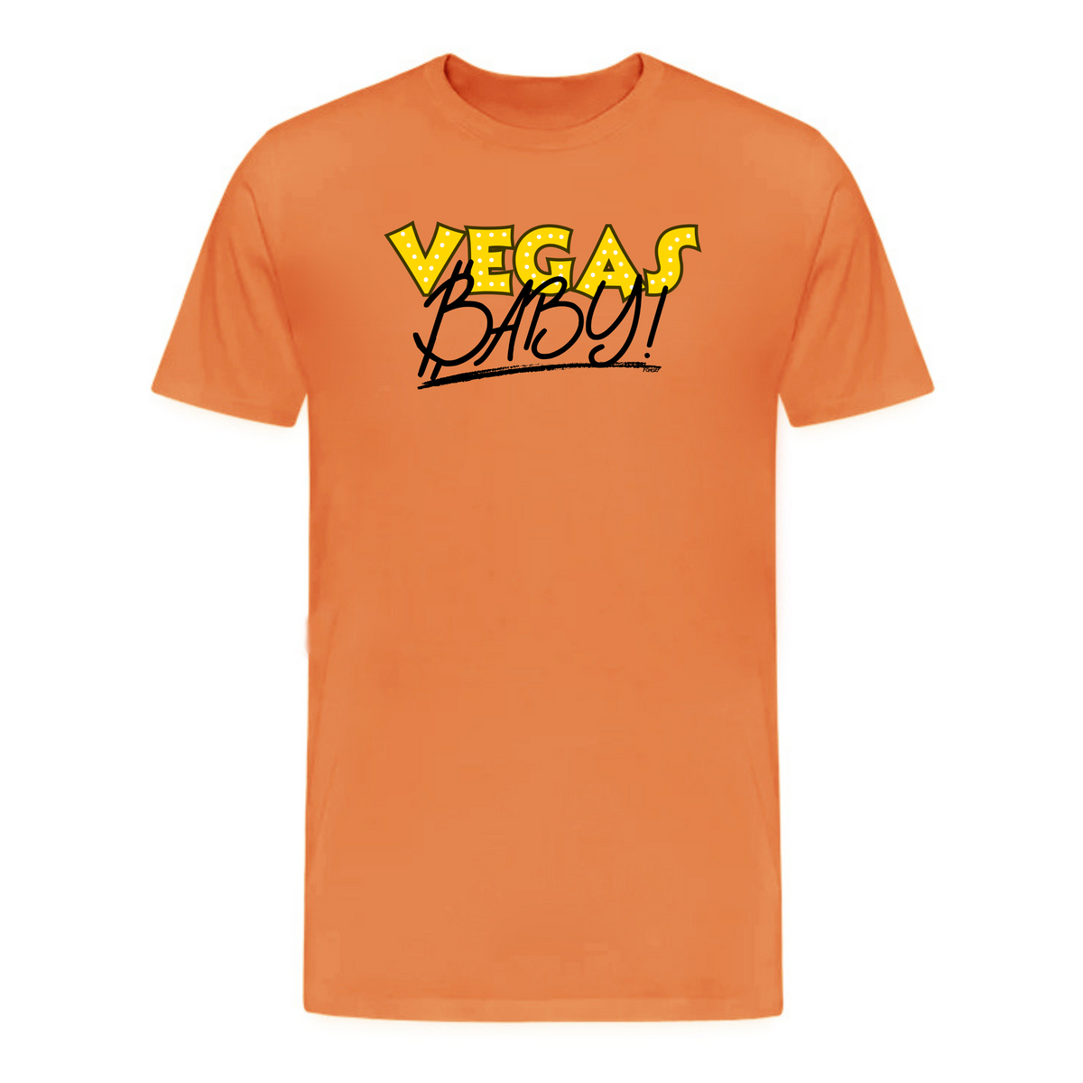 2025 Las Vegas Baby Bitcoin T-Shirt in Burnt Orange, crypto graphic tee