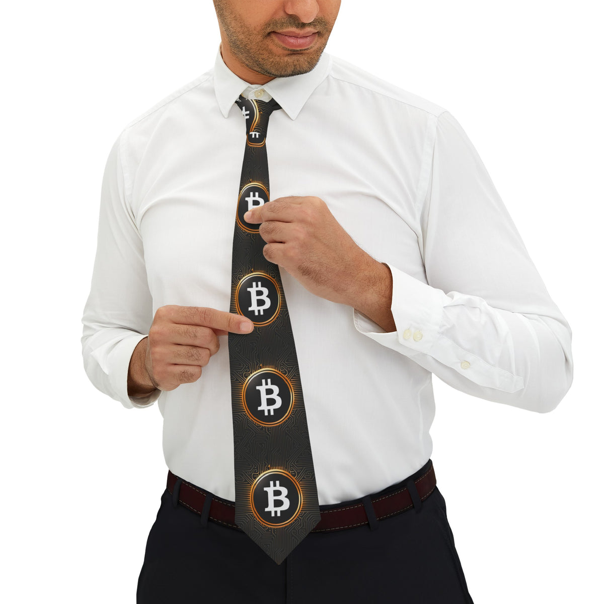 Futuristic Bitcoin Necktie