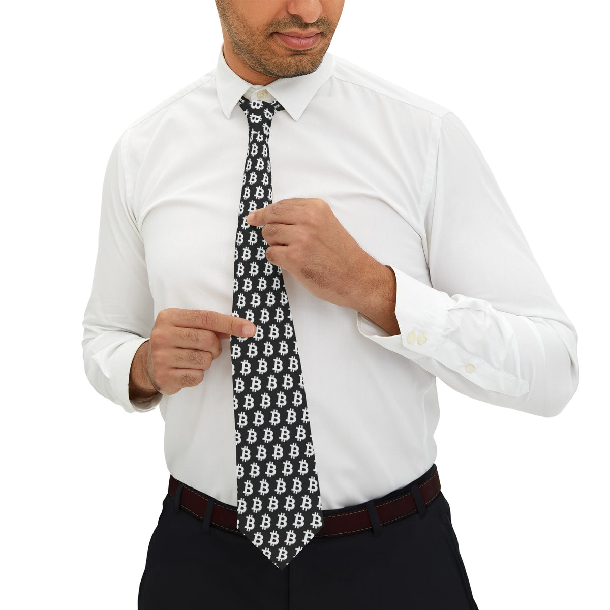 Simple B Black Bitcoin Necktie