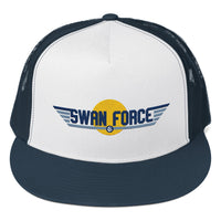 Load image into Gallery viewer, Swan Force Logo Bitcoin Trucker Hat - fomo21

