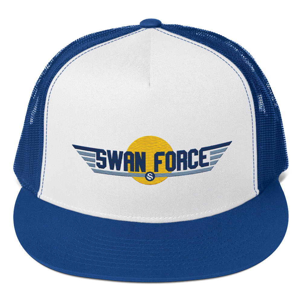 Swan Force Logo Bitcoin Trucker Hat - fomo21