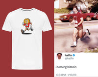 Load image into Gallery viewer, Running Bitcoin T-Shirt - fomo21
