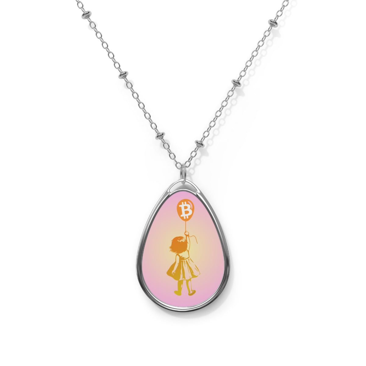 Bitcoin Balloon Girl Necklace