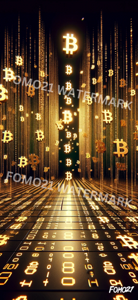 Load image into Gallery viewer, Bitcoin Matrix Gold iPhone Wallpaper - fomo21
