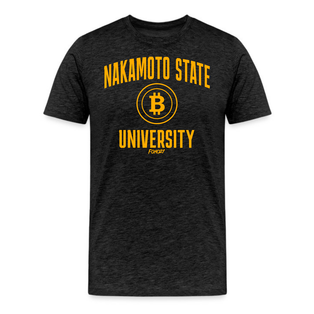 Nakamoto State University (Yellow) Bitcoin T-Shirt - fomo21