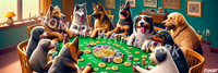 Load image into Gallery viewer, Dogs Playing Poker Bitcoin X (Twitter) Banner - fomo21
