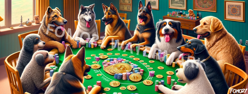 Dogs Playing Poker Bitcoin Facebook Cover Photo - fomo21
