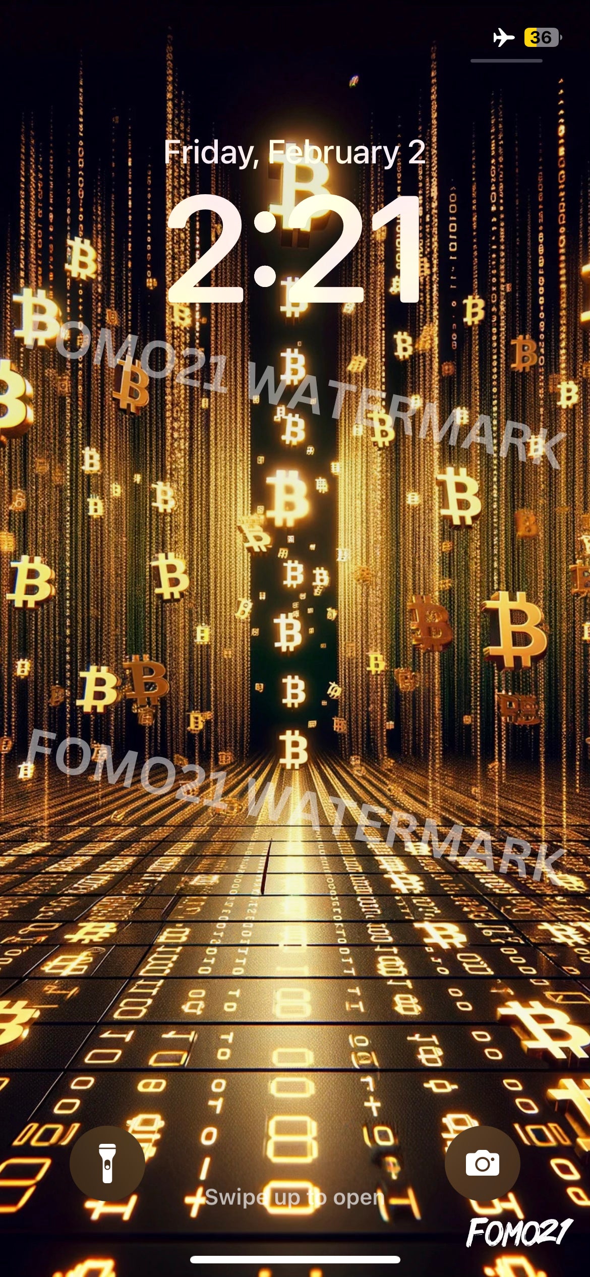 Bitcoin Matrix Gold iPhone Wallpaper - fomo21