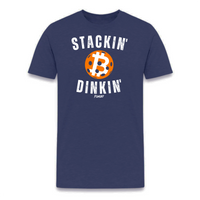 Load image into Gallery viewer, Stackin&#39; and Dinkin&#39; Bitcoin T-Shirt - fomo21
