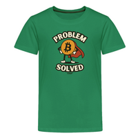 Load image into Gallery viewer, Problem Solved Bitcoin Superhero Youth T-Shirt - fomo21
