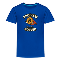 Load image into Gallery viewer, Problem Solved Bitcoin Superhero Youth T-Shirt - fomo21
