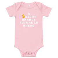Load image into Gallery viewer, A Bright Orange Future Is Ahead Bitcoin Infant One Piece-fomo21
