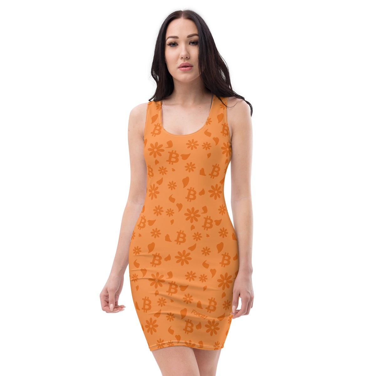 Bitcoin Floral Bodycon Dress - fomo21