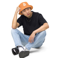 Load image into Gallery viewer, Simple B Orange Reversible Bucket Hat - fomo21
