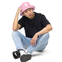 Load image into Gallery viewer, Simple B Pink Reversible Bucket Hat - fomo21
