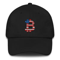 Load image into Gallery viewer, American Flag Bitcoin B Dad Hat-Dad Hat-fomo21
