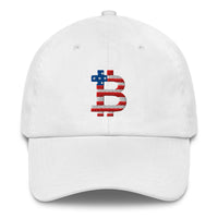 Load image into Gallery viewer, American Flag Bitcoin B Dad Hat-Dad Hat-fomo21
