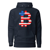 Load image into Gallery viewer, American Flag Bitcoin B Hoodie Sweatshirt-fomo21

