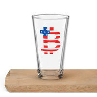 Load image into Gallery viewer, American Flag Bitcoin B Pint Glass-fomo21
