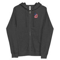 Load image into Gallery viewer, American Flag Bitcoin B Zip-up Hoodie Sweatshirt-fomo21
