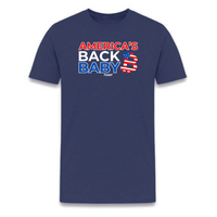 Load image into Gallery viewer, America&#39;s Back Baby Bitcoin T-shirt in navy
