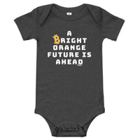 Load image into Gallery viewer, A Bright Orange Future Is Ahead Bitcoin Infant One Piece - fomo21
