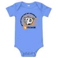 Load image into Gallery viewer, My Dad Saves For My Future In Bitcoin (Piggy Bank) Infant One Piece - fomo21
