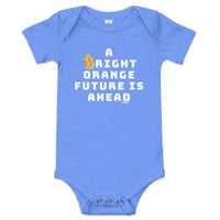 Load image into Gallery viewer, A Bright Orange Future Is Ahead Bitcoin Infant One Piece - fomo21
