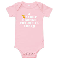 Load image into Gallery viewer, A Bright Orange Future Is Ahead Bitcoin Infant One Piece - fomo21
