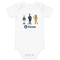 Load image into Gallery viewer, Swan Cartoon Bitcoin Infant One Piece - fomo21
