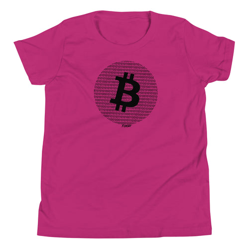 Binary Bitcoin Circle Design Youth T-Shirt-fomo21