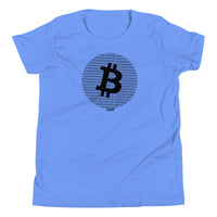 Load image into Gallery viewer, Binary Bitcoin Circle Design Youth T-Shirt-Youth T-Shirt-fomo21
