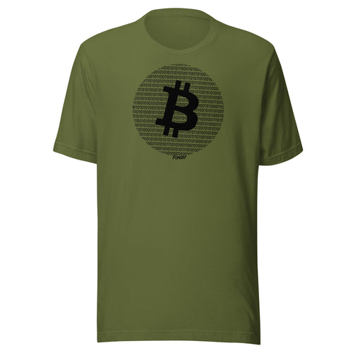 Binary Bitcoin Round Design T-Shirt-fomo21