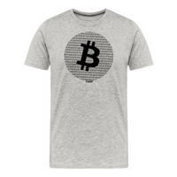 Load image into Gallery viewer, Binary Bitcoin Round Design T-Shirt in Athletic Heather
