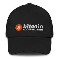 Load image into Gallery viewer, Bitcoin Accepted Here (White Embroidery) Dad Hat-fomo21
