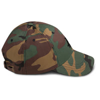 Load image into Gallery viewer, Bitcoin B Angled (Black Embroidery) Camo Dad Hat-fomo21
