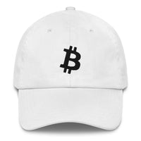 Load image into Gallery viewer, Bitcoin B Angled (Black Embroidery) Dad Hat-Dad Hat-fomo21
