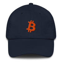 Load image into Gallery viewer, Bitcoin B Angled (Orange Embroidery) Dad Hat-fomo21
