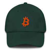 Load image into Gallery viewer, Bitcoin B Angled (Orange Embroidery) Dad Hat-fomo21
