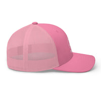Load image into Gallery viewer, Bitcoin B Circle Logo With Text (White Embroidery) Trucker Hat-fomo21
