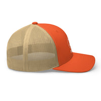 Load image into Gallery viewer, Bitcoin B Circle Logo With Text (White Embroidery) Trucker Hat-fomo21
